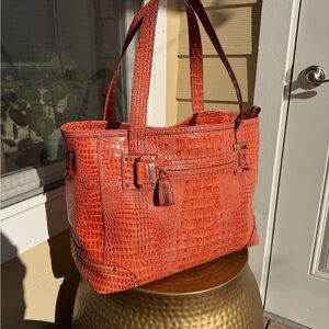 Orange Crocodile Tote Bag by Jessica Simpson
